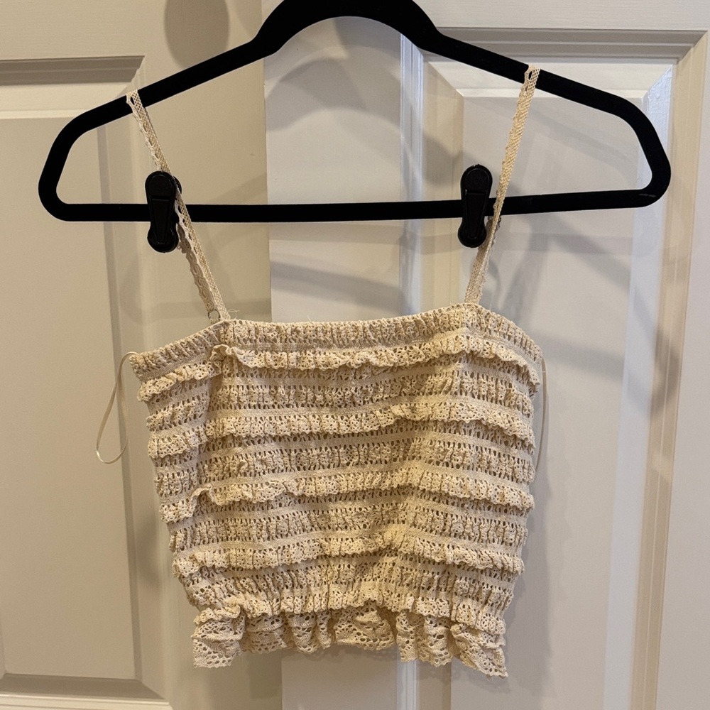 Girls knit ruffle top from Nantucket boutique.